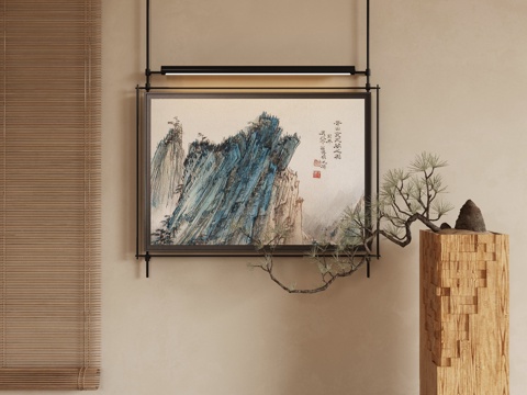  侘寂挂画 油画3d模型 