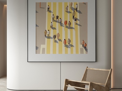  侘寂挂画 油画3d模型 