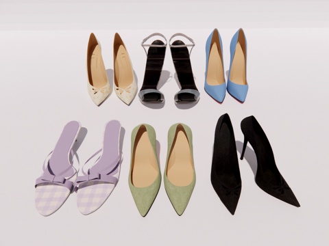  女士高跟鞋 凉鞋皮鞋su模型 