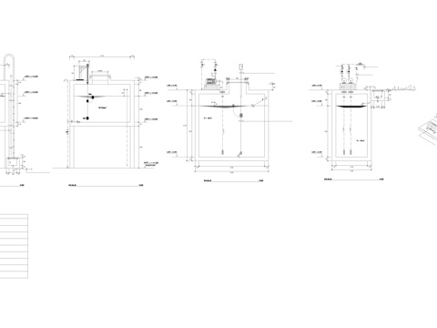  高架蓄水池 高架水箱 水塔详细平面图cad施工图 