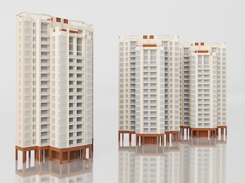  住宅楼房3d模型 