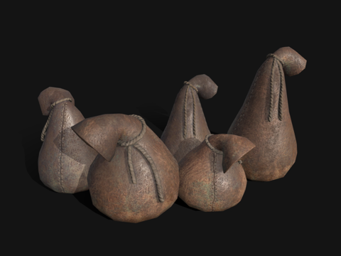  包 复古钱包 皮包 钱袋su模型 