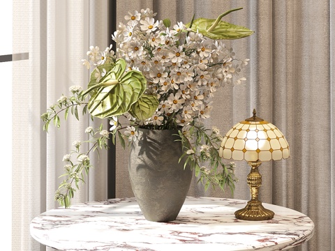  现代花艺摆件 花艺绿植 花艺花瓶3d模型 