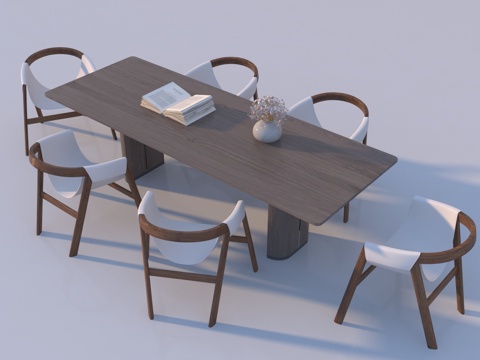 现代餐桌椅组合3d模型 