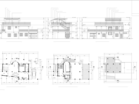  带有两层住宅详图 化粪池详图 管道 隔油池cad施工图 