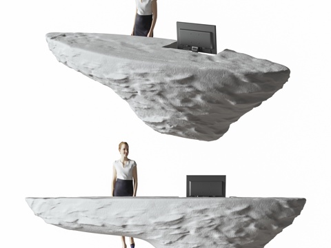  现代石头前台3d模型 