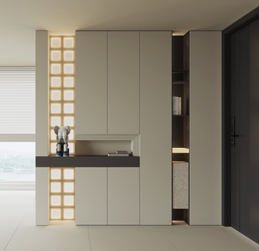  现代入户鞋柜3d模型 
