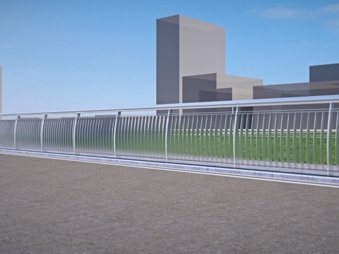  现代金属护栏3d模型 