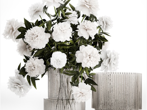  现代花瓶花艺3d模型 