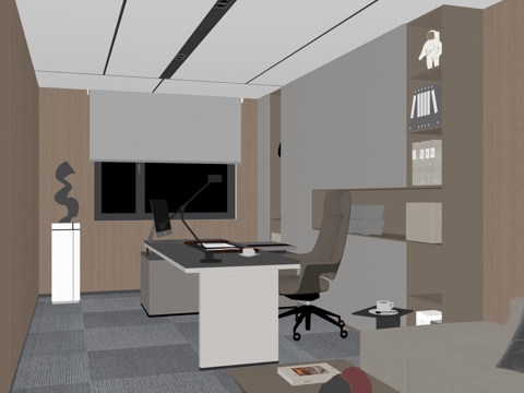  现代经理办公室3d模型 