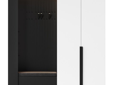  现代意式极简鞋柜3d模型 