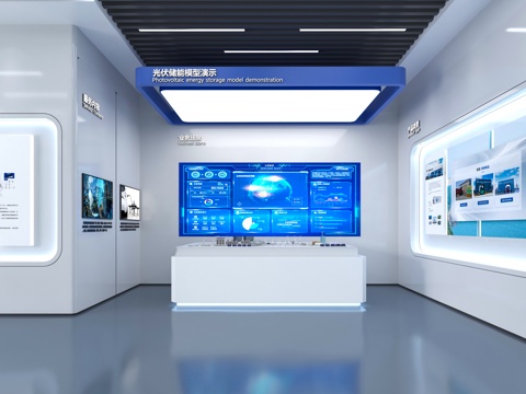  现代科技展厅3d模型 