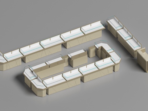  轻奢首饰柜 岛台首饰柜 珠宝展示柜 金店展柜 展示柜3d模型 