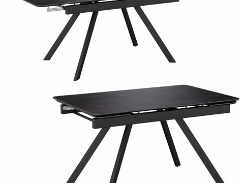  现代岩板折叠餐桌3d模型 