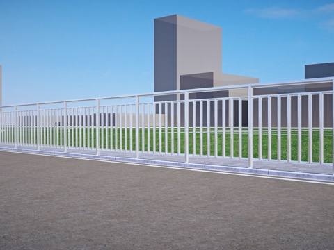  现代金属护栏3d模型 