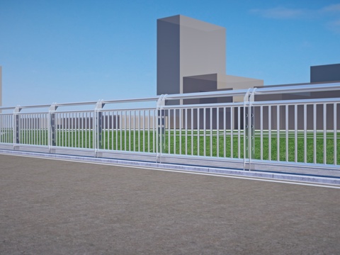  现代金属护栏3d模型 