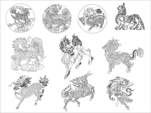  麒麟图块cad施工图 