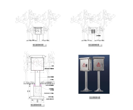  配电箱电缆灯具等安装详图cad施工图 