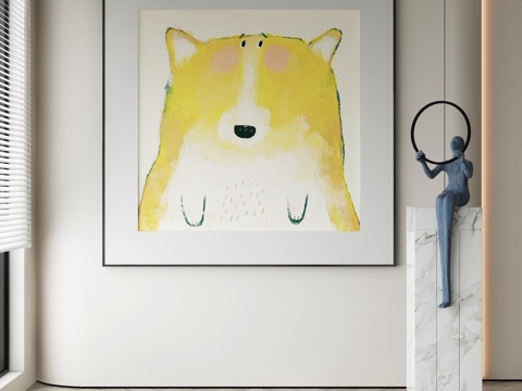  侘寂挂画 油画3d模型 