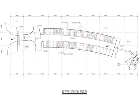  公园停车场 社区停车场 单车停车架施工图cad施工图 