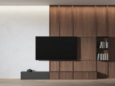 现代电视背景墙 电视墙 电视机su模型