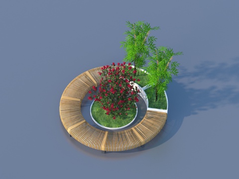  树池 坐凳 树池花坛3d模型 