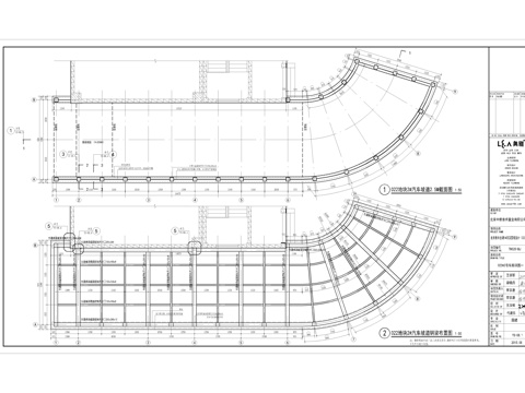  停车场出入口廊架 施工图cad施工图 