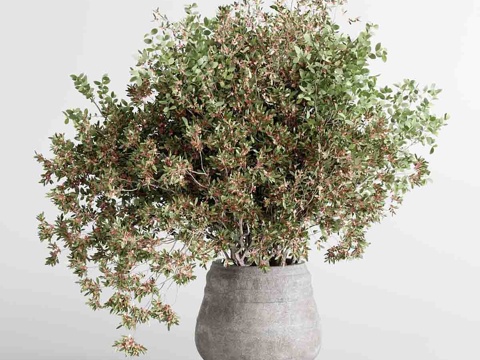  新中式侘寂花瓶花艺3d模型 