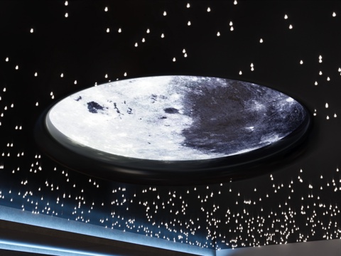  现代吸顶灯 月球吸顶灯 满天星su模型 