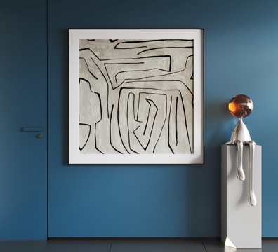  现代抽象挂画  现代极简挂画 现代轻奢挂画  现代意式挂画3d模型 