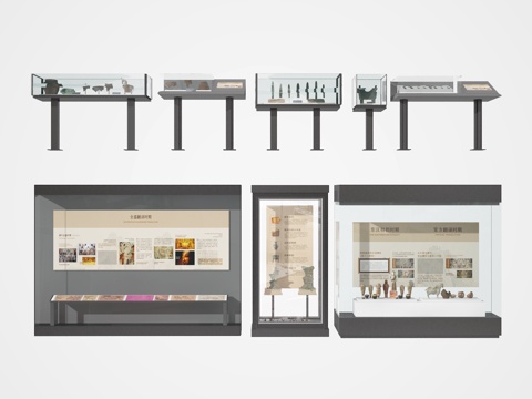  展示柜3d模型 