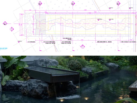  现代庭院 庭院水景 酒店庭院 花园庭院cad施工图 