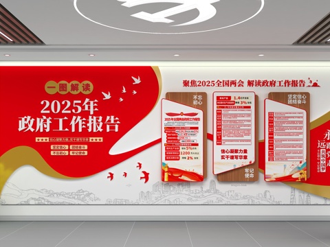  党建文化墙3d模型 