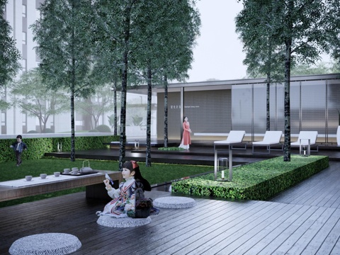 会客厅建筑 休闲接待建筑 森林会客厅cad施工图 