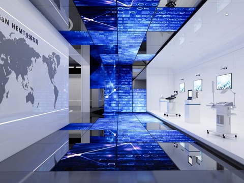  现代科技展厅3d模型 