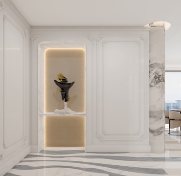  法式玄关3d模型 