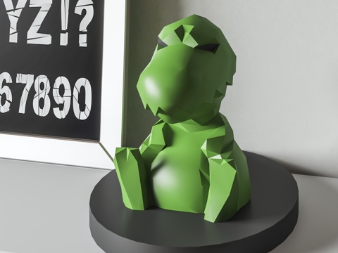  现代几何恐龙摆设3d模型 