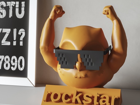  现代摇滚潮玩3d模型 