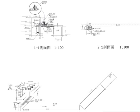  再生水管系统cad施工图 