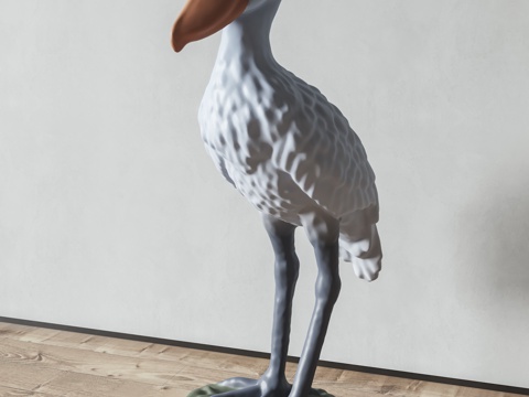  现代鲸头鹳雕塑3d模型 