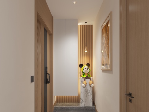  现代入户玄关3d模型 