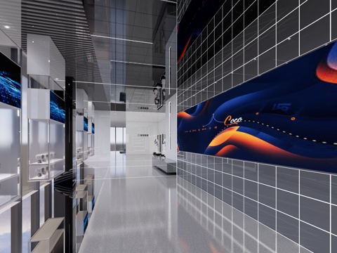  现代科技展厅3d模型 