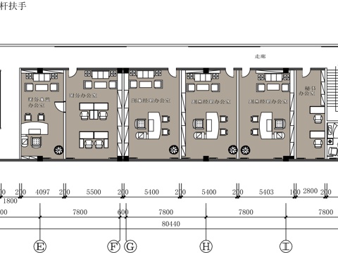  现代整体办公空间 三层公司办公室 施工图cad施工图 