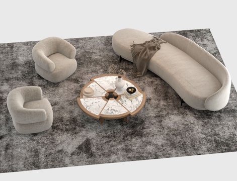  沙发休闲沙发茶几3d模型 