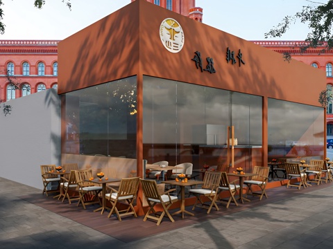  现代咖啡厅 工装咖啡店 餐饮店 头 椅 酒吧3d模型 