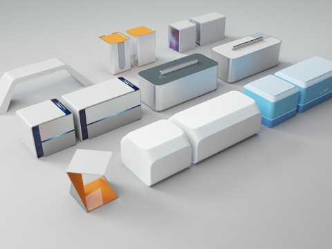  现代展台 展示台 展具su模型 