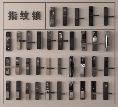  指纹锁 密码锁 智能锁3d模型 