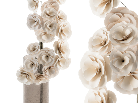  现代花瓶花艺3d模型 