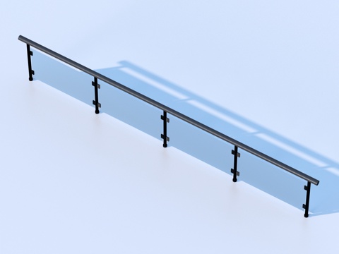  玻璃栏杆 扶手 围栏 护栏 栏杆3d模型 
