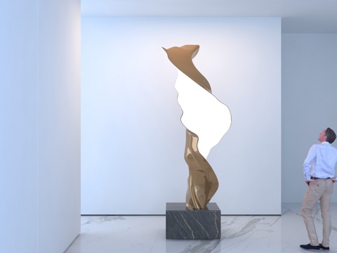  现代抽象雕塑摆件3d模型 